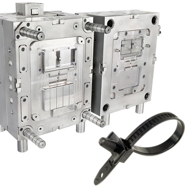 Multi-cavity cable tie mold and finished tie
